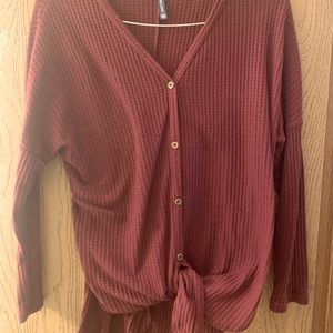 Maroon tie sweater
